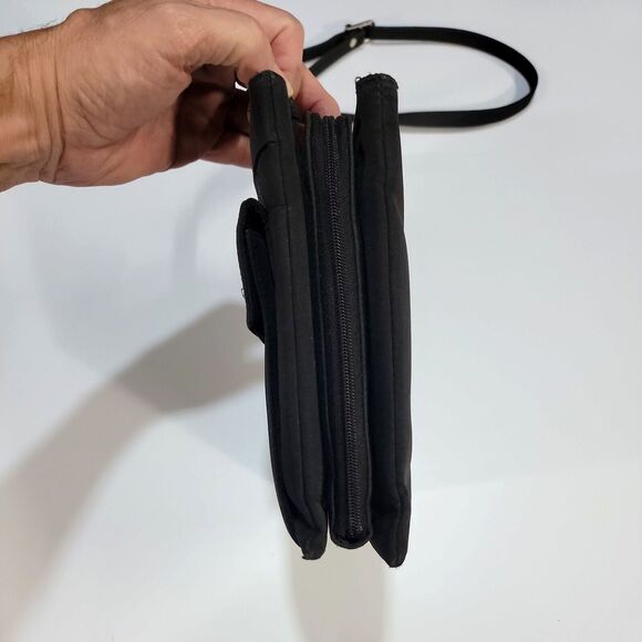 Black Crossbody Travel Bag Purse Catherina Organizer Expandable Pack Handbag EUC - Picture 11 of 13